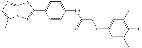 2-(4-chloro-3,5-dimethylphenoxy)-N-[4-(3-methyl[1,2,4]triazolo[3,4-b][1,3,4]thiadiazol-6-yl)phenyl]acetamide Struktur