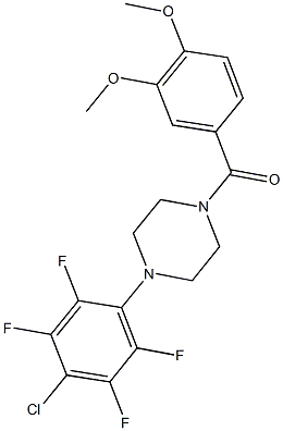 1-(4-chloro-2,3,5,6-tetrafluorophenyl)-4-(3,4-dimethoxybenzoyl)piperazine Struktur