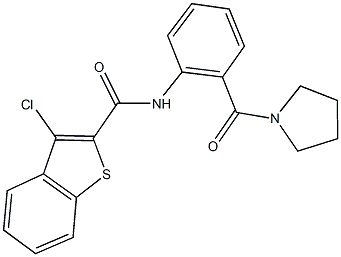 3-chloro-N-[2-(1-pyrrolidinylcarbonyl)phenyl]-1-benzothiophene-2-carboxamide Struktur