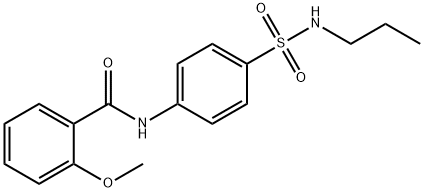 2-methoxy-N-{4-[(propylamino)sulfonyl]phenyl}benzamide Struktur