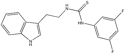 N-(3,5-difluorophenyl)-N'-[2-(1H-indol-3-yl)ethyl]thiourea Struktur