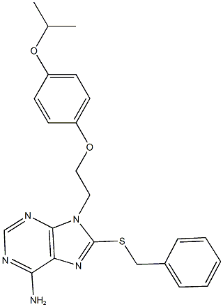 8-(benzylsulfanyl)-9-[2-(4-isopropoxyphenoxy)ethyl]-9H-purin-6-ylamine Struktur