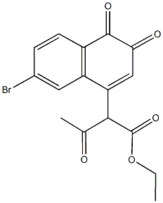 ethyl 2-(7-bromo-3,4-dioxo-3,4-dihydro-1-naphthalenyl)-3-oxobutanoate Struktur