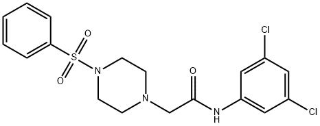 N-(3,5-dichlorophenyl)-2-[4-(phenylsulfonyl)-1-piperazinyl]acetamide Struktur