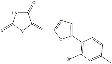 5-{[5-(2-bromo-4-methylphenyl)-2-furyl]methylene}-2-thioxo-1,3-thiazolidin-4-one Struktur