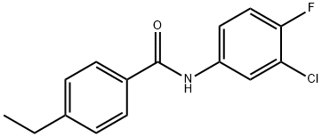 N-(3-chloro-4-fluorophenyl)-4-ethylbenzamide Struktur