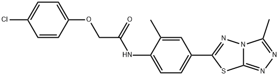 2-(4-chlorophenoxy)-N-[2-methyl-4-(3-methyl[1,2,4]triazolo[3,4-b][1,3,4]thiadiazol-6-yl)phenyl]acetamide Struktur