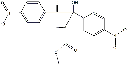 methyl 3-hydroxy-3,4-bis{4-nitrophenyl}-2-methyl-4-oxobutanoate Struktur