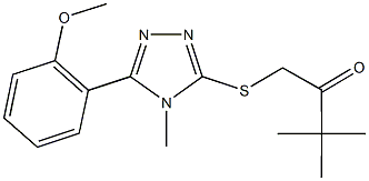 1-{[5-(2-methoxyphenyl)-4-methyl-4H-1,2,4-triazol-3-yl]sulfanyl}-3,3-dimethyl-2-butanone Struktur