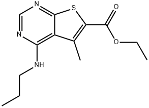 ethyl 5-methyl-4-(propylamino)thieno[2,3-d]pyrimidine-6-carboxylate Struktur