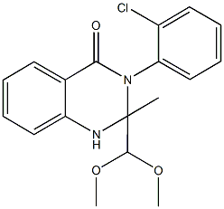 3-(2-chlorophenyl)-2-(dimethoxymethyl)-2-methyl-2,3-dihydro-4(1H)-quinazolinone Struktur