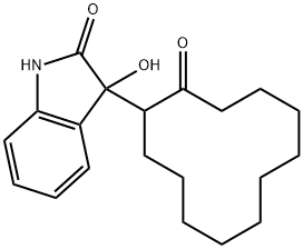 3-hydroxy-3-(2-oxocyclododecyl)-1,3-dihydro-2H-indol-2-one Struktur