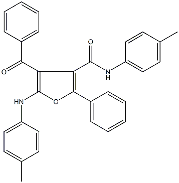 4-benzoyl-N-(4-methylphenyl)-2-phenyl-5-(4-toluidino)-3-furamide Struktur