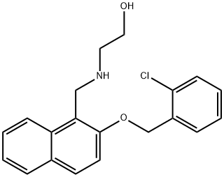 2-[({2-[(2-chlorobenzyl)oxy]-1-naphthyl}methyl)amino]ethanol Struktur