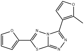 6-(2-furyl)-3-(2-methyl-3-furyl)[1,2,4]triazolo[3,4-b][1,3,4]thiadiazole Struktur