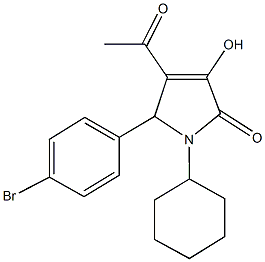 4-acetyl-5-(4-bromophenyl)-1-cyclohexyl-3-hydroxy-1,5-dihydro-2H-pyrrol-2-one Struktur