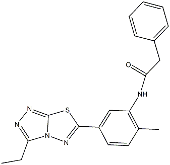 N-[5-(3-ethyl[1,2,4]triazolo[3,4-b][1,3,4]thiadiazol-6-yl)-2-methylphenyl]-2-phenylacetamide Struktur