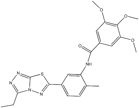 N-[5-(3-ethyl[1,2,4]triazolo[3,4-b][1,3,4]thiadiazol-6-yl)-2-methylphenyl]-3,4,5-trimethoxybenzamide Struktur