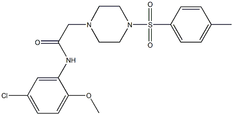 N-(5-chloro-2-methoxyphenyl)-2-{4-[(4-methylphenyl)sulfonyl]-1-piperazinyl}acetamide Struktur