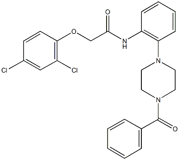 N-[2-(4-benzoyl-1-piperazinyl)phenyl]-2-(2,4-dichlorophenoxy)acetamide Struktur