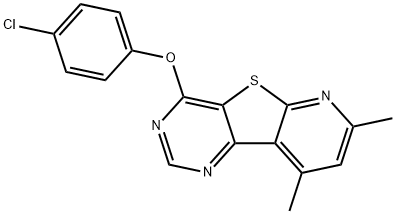 4-chlorophenyl 7,9-dimethylpyrido[3',2':4,5]thieno[3,2-d]pyrimidin-4-yl ether Struktur