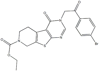 ethyl 3-[2-(4-bromophenyl)-2-oxoethyl]-4-oxo-3,5,6,8-tetrahydropyrido[4',3':4,5]thieno[2,3-d]pyrimidine-7(4H)-carboxylate Struktur