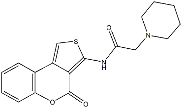 N-(4-oxo-4H-thieno[3,4-c]chromen-3-yl)-2-(1-piperidinyl)acetamide Struktur