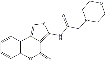 2-(4-morpholinyl)-N-(4-oxo-4H-thieno[3,4-c]chromen-3-yl)acetamide Struktur