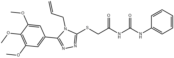 N-({[4-allyl-5-(3,4,5-trimethoxyphenyl)-4H-1,2,4-triazol-3-yl]sulfanyl}acetyl)-N'-phenylurea Struktur