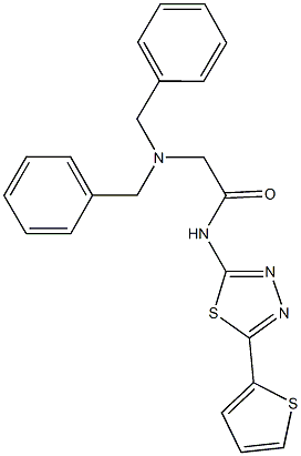 2-(dibenzylamino)-N-[5-(2-thienyl)-1,3,4-thiadiazol-2-yl]acetamide Struktur