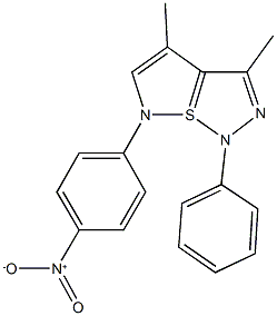 3,4-dimethyl-6-(4-nitrophenyl)-1-phenyl-1,6-dihydro-7lambda~4~-isothiazolo[5,1-e][1,2,3]thiadiazole Struktur