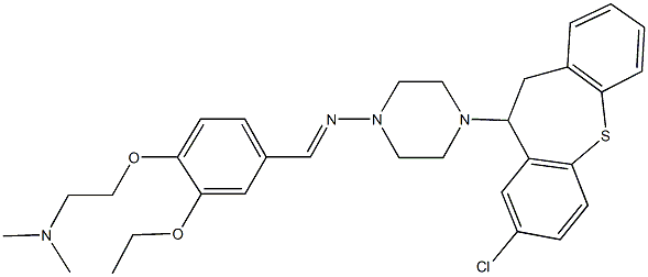 N-[4-(8-chloro-10,11-dihydrodibenzo[b,f]thiepin-10-yl)-1-piperazinyl]-N-{4-[2-(dimethylamino)ethoxy]-3-ethoxybenzylidene}amine Struktur