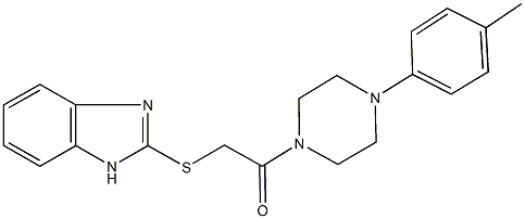 1H-benzimidazol-2-yl 2-[4-(4-methylphenyl)-1-piperazinyl]-2-oxoethyl sulfide Struktur