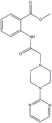 methyl 2-({[4-(2-pyrimidinyl)-1-piperazinyl]acetyl}amino)benzoate Struktur