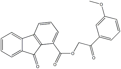 2-(3-methoxyphenyl)-2-oxoethyl 9-oxo-9H-fluorene-1-carboxylate Struktur