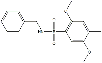 N-benzyl-2,5-dimethoxy-4-methylbenzenesulfonamide Struktur