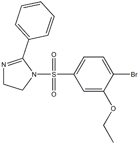 2-bromo-5-[(2-phenyl-4,5-dihydro-1H-imidazol-1-yl)sulfonyl]phenyl ethyl ether Struktur