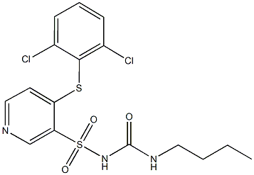 3-({[(butylamino)carbonyl]amino}sulfonyl)-4-[(2,6-dichlorophenyl)sulfanyl]pyridine Struktur