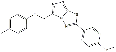 6-(4-methoxyphenyl)-3-[(4-methylphenoxy)methyl][1,2,4]triazolo[3,4-b][1,3,4]thiadiazole Struktur