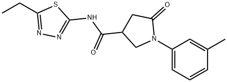 N-(5-ethyl-1,3,4-thiadiazol-2-yl)-1-(3-methylphenyl)-5-oxo-3-pyrrolidinecarboxamide Struktur