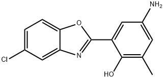 4-amino-2-(5-chloro-1,3-benzoxazol-2-yl)-6-methylphenol Struktur