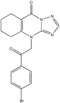 4-[2-(4-bromophenyl)-2-oxoethyl]-5,6,7,8-tetrahydro[1,2,4]triazolo[5,1-b]quinazolin-9(4H)-one Struktur