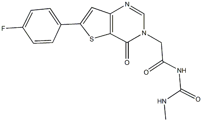 N-[(6-(4-fluorophenyl)-4-oxothieno[3,2-d]pyrimidin-3(4H)-yl)acetyl]-N'-methylurea Struktur