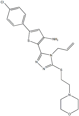 2-(4-allyl-5-{[2-(4-morpholinyl)ethyl]sulfanyl}-4H-1,2,4-triazol-3-yl)-5-(4-chlorophenyl)-3-thienylamine Struktur