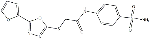 N-[4-(aminosulfonyl)phenyl]-2-{[5-(2-furyl)-1,3,4-oxadiazol-2-yl]sulfanyl}acetamide Struktur