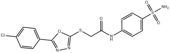 N-[4-(aminosulfonyl)phenyl]-2-{[5-(4-chlorophenyl)-1,3,4-oxadiazol-2-yl]sulfanyl}acetamide Struktur