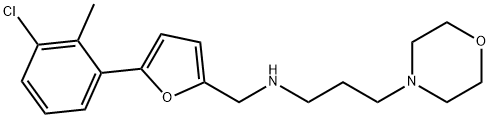 N-{[5-(3-chloro-2-methylphenyl)-2-furyl]methyl}-N-[3-(4-morpholinyl)propyl]amine Struktur