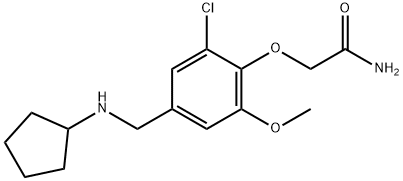 2-{2-chloro-4-[(cyclopentylamino)methyl]-6-methoxyphenoxy}acetamide Struktur