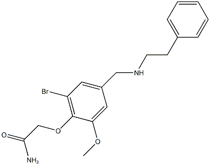 2-(2-bromo-6-methoxy-4-{[(2-phenylethyl)amino]methyl}phenoxy)acetamide Struktur