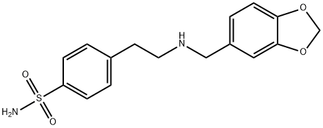 4-{2-[(1,3-benzodioxol-5-ylmethyl)amino]ethyl}benzenesulfonamide Struktur